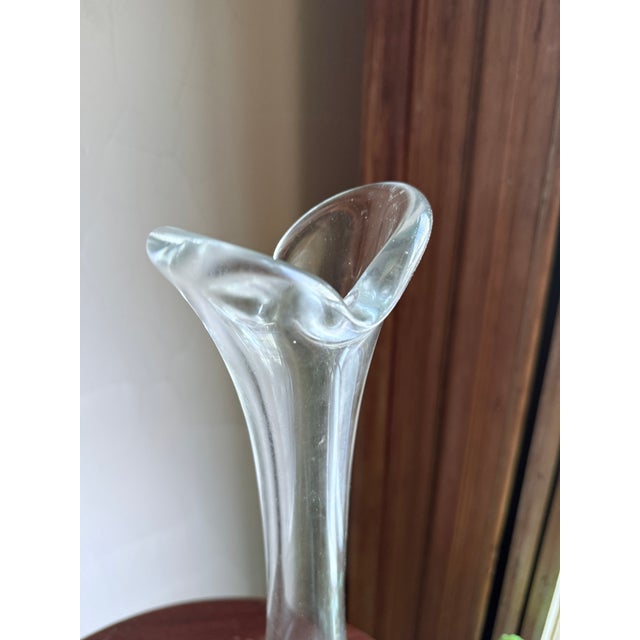 Mid 20th Century Modern Swedish Sculptural Glass Bud Vase Attributed to Orrefors For Sale - Image 9 of 10