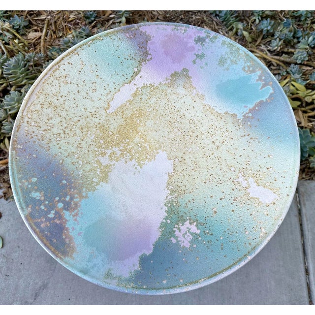 This stunning MCM Tony Evans Studio Pottery collector decorative platter is a must-have for any mid-century modern...