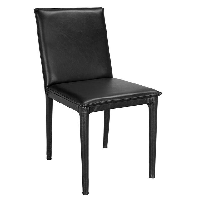 NOIR Newton Dining Chair, Ebony Black Leather For Sale In Los Angeles - Image 6 of 6