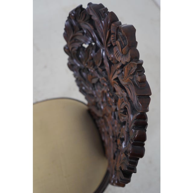Brown John Belter Style Ornately Carved Mahogany Chairs For Sale - Image 8 of 18