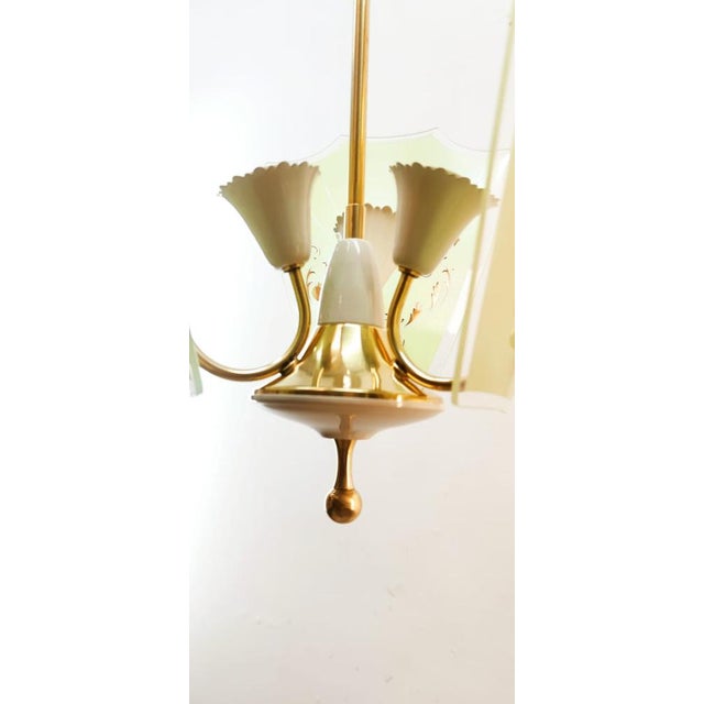 Suspension Lamp with 3-Decorative Glasses For Sale - Image 11 of 18