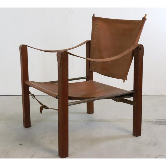 Vintage Safari Chair in Leather For Sale - Image 17 of 17
