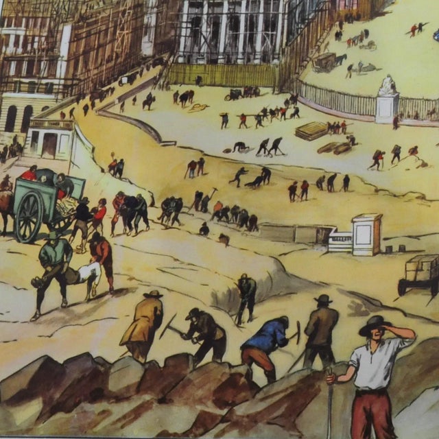 Vintage Build of Versailles Palace Life of Sun King Double-Sided Wall Chart For Sale - Image 6 of 8