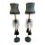 Set of 2 Vintage Candlestick Table Lamps For Sale