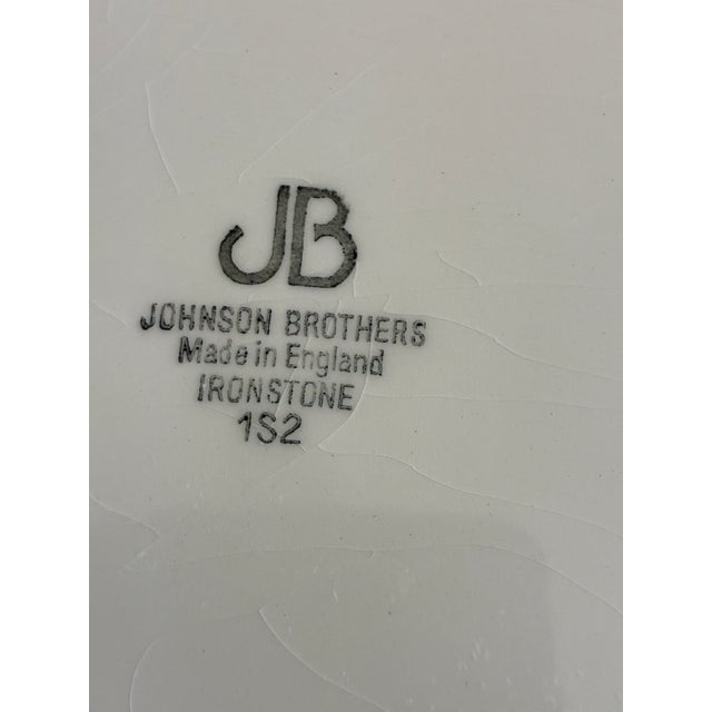 Ceramic Vintage Johnson Brothers White Ironstone Serving Platter, England For Sale - Image 7 of 7
