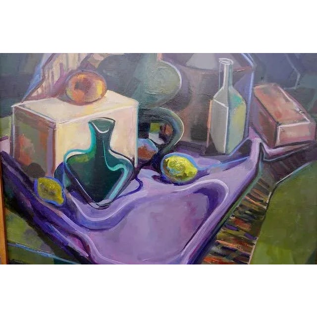 Mid 20th Century Vintage Patsy O'Toole Modern Still Life Oil Painting on Canvas For Sale - Image 5 of 7
