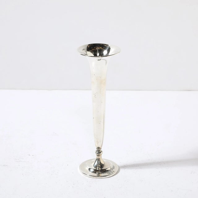 This delightfully scaled Art Deco Sterling Trumpet Vase by S.Kirk and Son originates from the United States, Circa 1924....