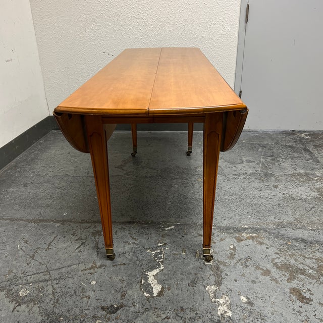 Vintage Baker Furniture Drop Leaf Table + Casters Chairish