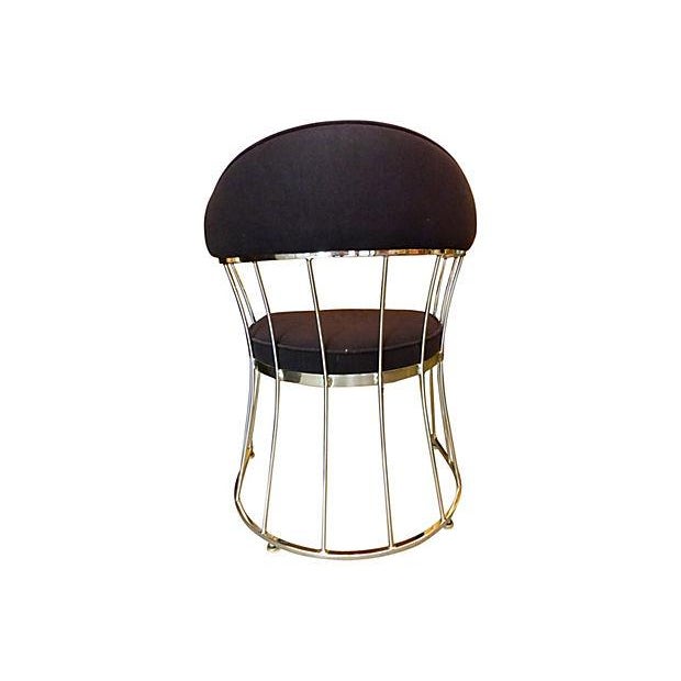 Mid-Century Black Barrel Accent Chair | Chairish