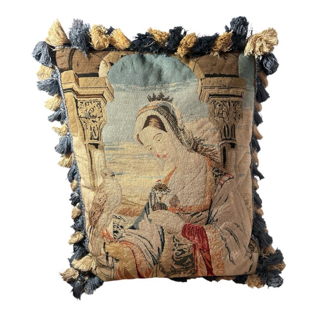 Textile English 19th Century Petitpoint Pillow For Sale - Image 7 of 10