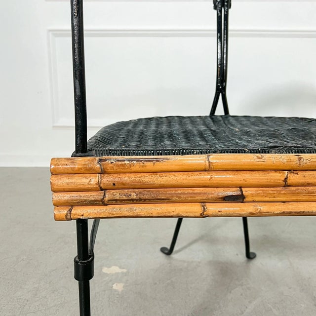 1960's Modern Sculptural Bent Bamboo and Iron Armchair For Sale In Tampa - Image 6 of 9
