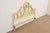 Romweber Romweber French Rococo Louis XV Cream Lacquered and Parcel Silver Gilt King Size Headboard, Circa 1950s For Sale - Image 4 of 9