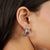 Violet Amethyst Multi-Line Bar Earrings With Zircon Accents in 925 Silver, A Pair For Sale - Image 8 of 9