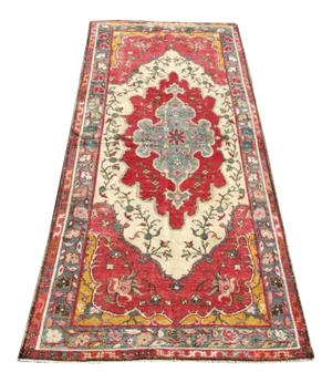 Vintage Hand Knotted Turkish Area Rug - 41" X 94.5"