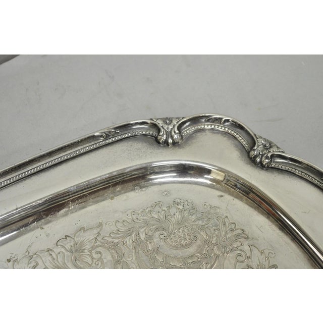 Vintage 1847 Rogers Bros "Remembrance" 9898 Silver Plated Serving Platter Tray For Sale - Image 14 of 16