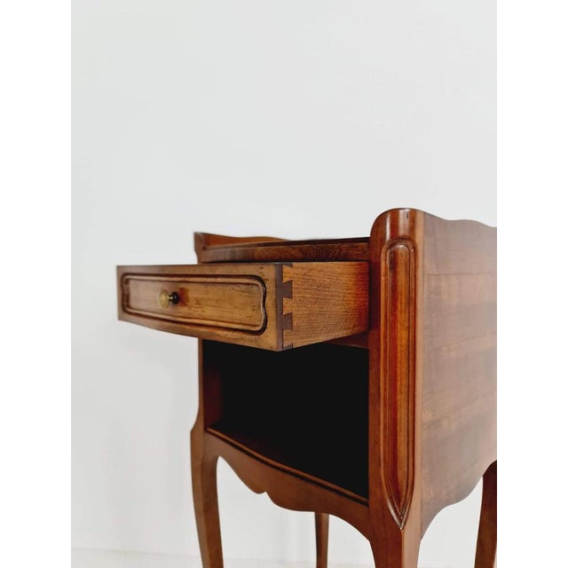 Art Deco French Oak Bedside Table, 1960s For Sale - Image 6 of 11