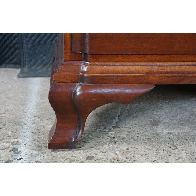 Vintage Chippendale Style Mahogany Shell & Blockfront Highboy Chest on Chest 89" For Sale - Image 4 of 18