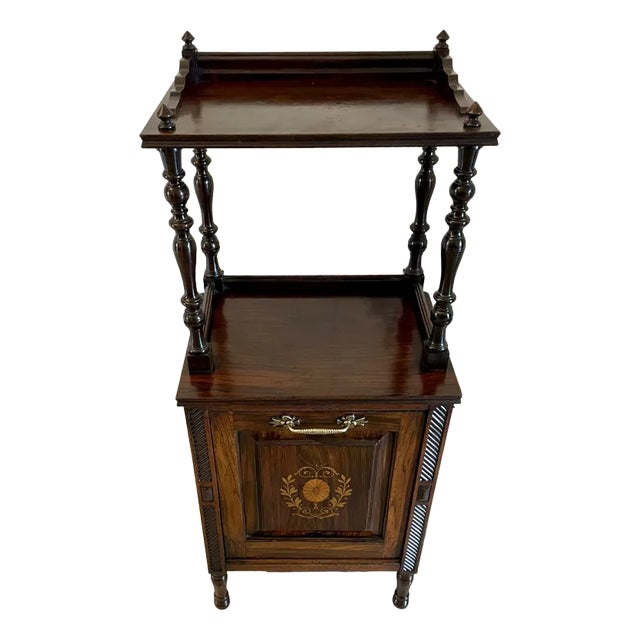 Antique Victorian Rosewood Marquetry Inlaid Coal Box, 1880s For Sale