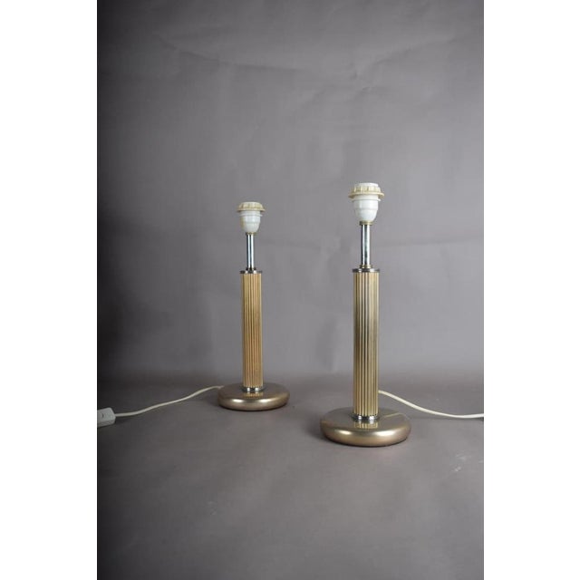 Mid-Century Modernist Sculptural Metal Bedside Table Lamps, 1950s, Set of 2 For Sale - Image 12 of 14