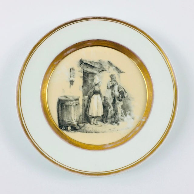 White Antique Decorative Plate Hand Painted Porcelain From Kpm Berlin, Germany, 1800s For Sale - Image 8 of 8