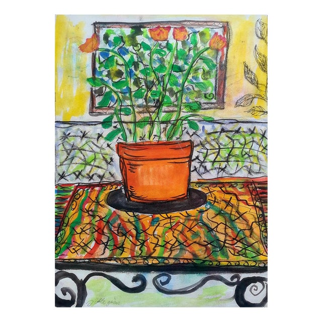 Follower of Henri Matisse, Flowers in a Pot, Watercolour, 1960s For Sale