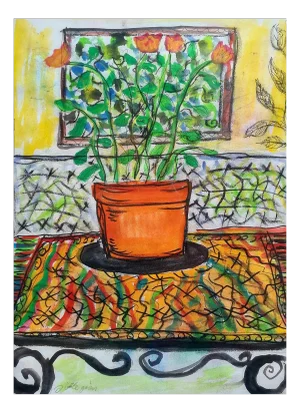 Follower of Henri Matisse, Flowers in a Pot, Watercolour, 1960s