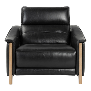 Ashford Modern Black Leather Recliner