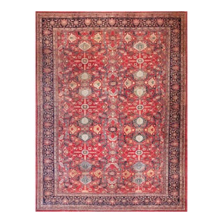 Sensational Red Color With Floral Design Antique Sarouk Farahan Rug For Sale