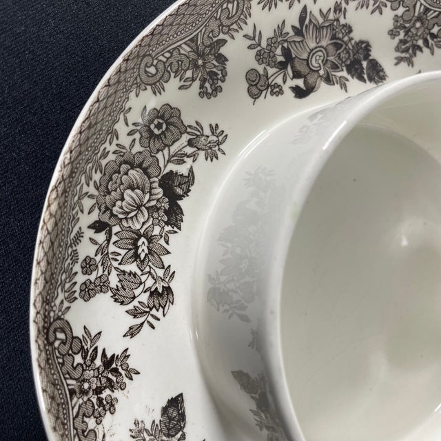 Pheasants Ceramic White and Brown Butter Dish from Wedgwood, 1960s For Sale - Image 9 of 14