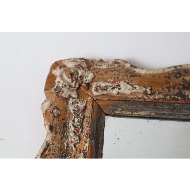 Gold Small Baroque Mirror Ghost Mirror with Mirror Glass For Sale - Image 8 of 11