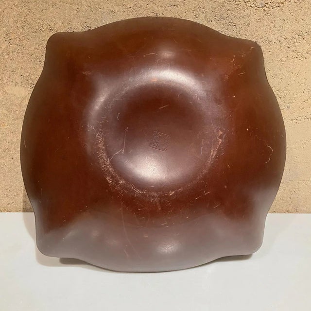 Jacques Adnet Arte Cuoio Saddle Leather Bowl Acqua by Enrico Tonucci Italy For Sale - Image 4 of 9