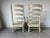 Fantastic pair of vintage high ladder back arm lounge chairs. Chic French Provincial - style upholstered seats with cream...