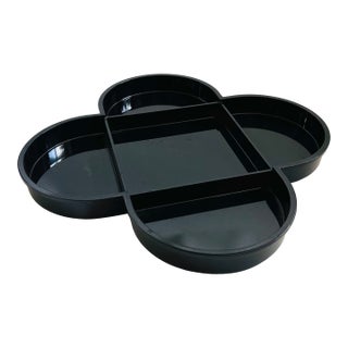 Large 14" Dansk Divided Black Plastic Tray by Gunnar Cyren For Sale