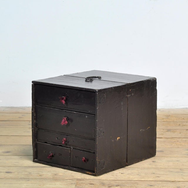 Brown Small Japanese Chest of Drawers, 1900 For Sale - Image 8 of 8