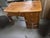 1970s Restored Vintage Stanley Furniture Desk — Walnut-Stained Top, Charcoal Gray, Brass Hardware For Sale - Image 9 of 9
