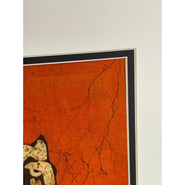 Vintage Mid-Century Batik Tang Horse Textile Art, Newly Framed For Sale - Image 4 of 6