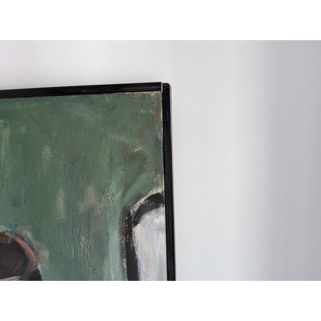 Brown 1975 Mid Century Scandinavian Interior Still Life Painting by Swedish Artist Ulla Borgstrom For Sale - Image 8 of 16