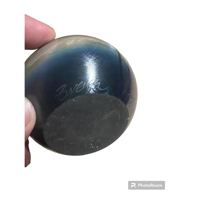 Late 20th Century Craig Zweifel Art Glass Iridescent Gold and Red Paperweight Vines and Berrys For Sale - Image 6 of 11