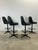 Set of 4 Mid Century Modern Black Vinyl Bar Stools For Sale - Image 9 of 12