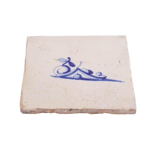 Set of 4 Rare Delft Tiles of Fruit, 17th Century For Sale In Chicago - Image 6 of 14