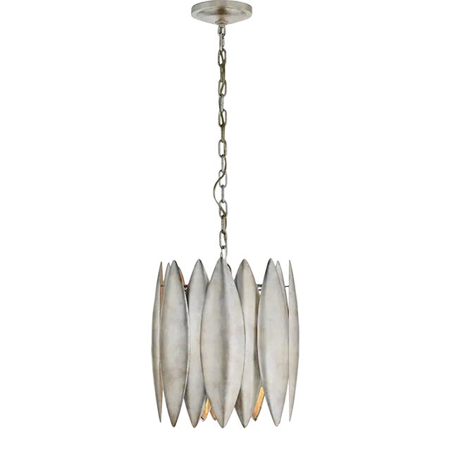 Barry Goralnick for Visual Comfort Signature Hatton Small Chandelier in Burnished Silver Leaf For Sale