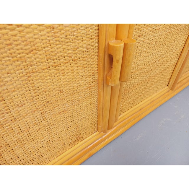 Wood Vintage Woven Rattan Sideboard, 1970s For Sale - Image 7 of 18