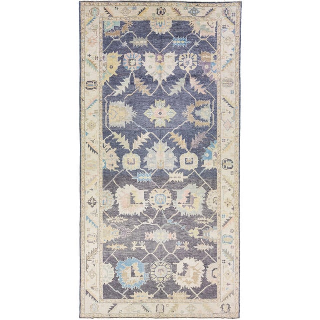 Gray Modern Turkish Oushak Gray Handmade Wool Rug With Allover Design For Sale - Image 8 of 8