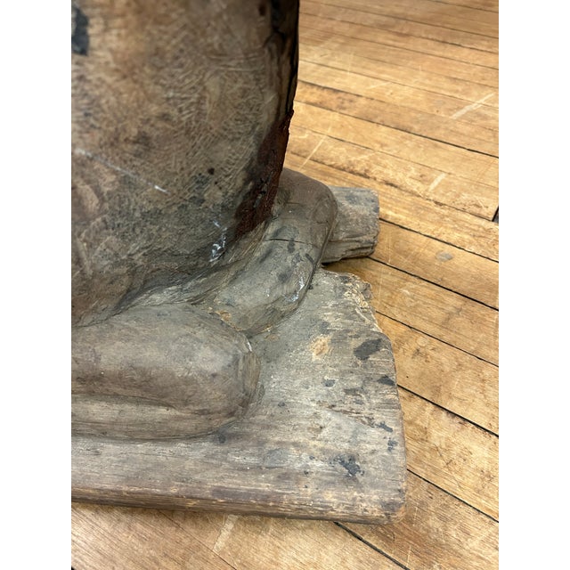 Late 19th Century Antique Primitive Thai Ram Sculpture For Sale - Image 5 of 18