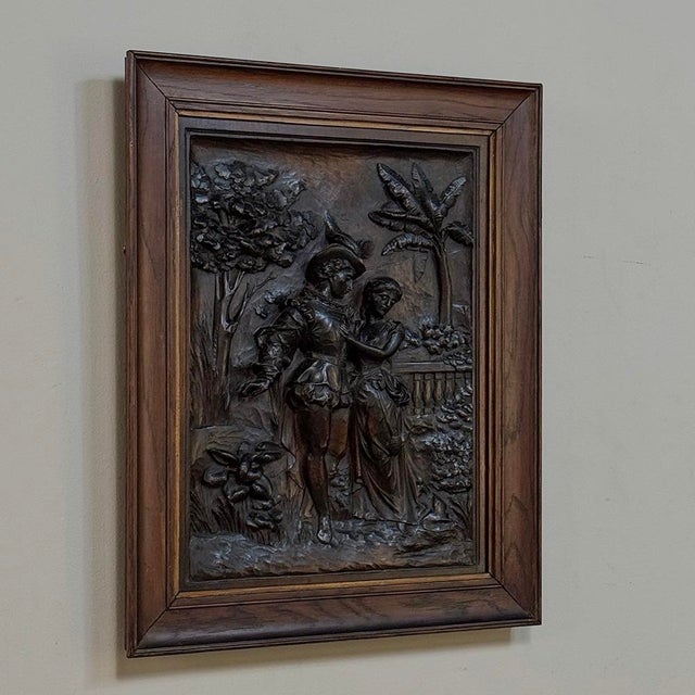 Mid 19th Century 19th Century Renaissance Revival Carved Walnut Framed Panel For Sale - Image 5 of 16