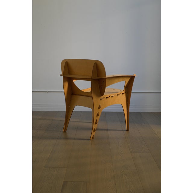 1990 Attributed to David Kawecki Puzzle Chair in Laser-Cut Birch/Plywood, Usa For Sale - Image 11 of 18