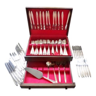 Vintage Gorham Sterling Silver Gossamer Pattern Flatware Service for 12 - 126 Pieces For Sale