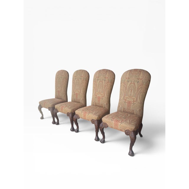 Traditional Set of 4 Oscar De La Renta for Century Furniture Paisley Upholstered Dining Chairs For Sale - Image 3 of 17