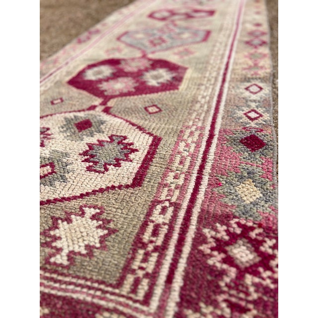 Purple 1940s Vintage Turkish Tribal Kurdish Purple Runner Rug For Sale - Image 8 of 8