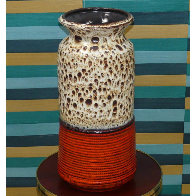 Brown-Orange Fat Lava Ceramic Floor Vase from Jasba, 1970s For Sale - Image 15 of 15